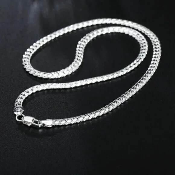 Elegant 925 Silver-Plated Adjustable Chain Necklace - Unisex - Picture 6 of 9